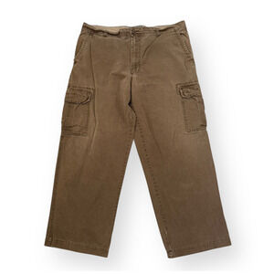 Vintage Y2k Old Navy Brown Baggy Cargo Pants Mens 42x32 (42x30) Pockets Cotton